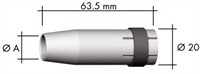 Gaskåpa MB 23/24/240 Cylindrisk - NW=Ø17 L=63.5mm